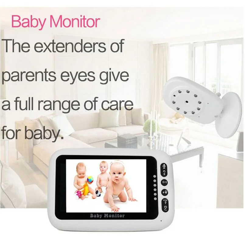 4.3 Inch Display Wireless Baby Camera Monitor Smart Baby Monitor Video Security Camera 2 Way Talk Night Vision Baby Nanny Camera