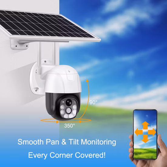 Waterproof 1080P Solar Battery Powered Wireless 4G/WiFi IP Security PTZ Camera