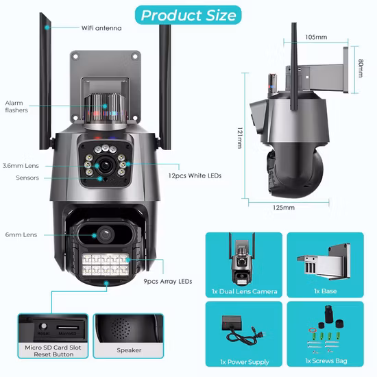 65mm Tele Lens WiFi Outdoor Portable Wireless Spy Surveillance Camera